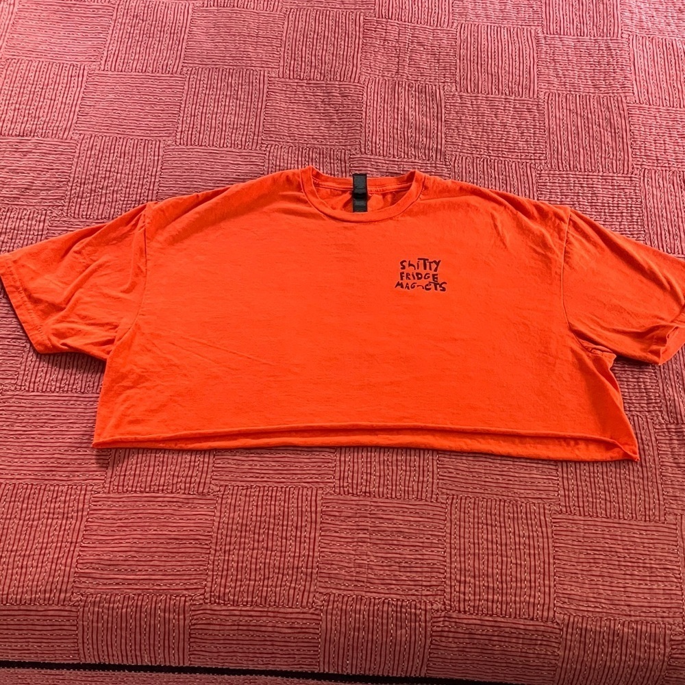 Shitty Fridge Magnets Give It Up 2XL cropped Bright Orange Softstyle T-shirt